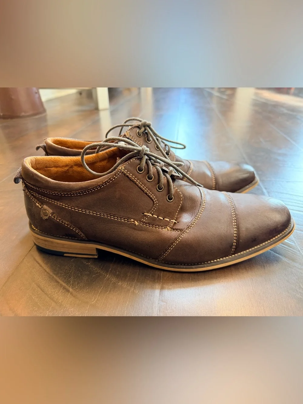 Steve Madden Dark Brown Leather Lace-Up Oxford